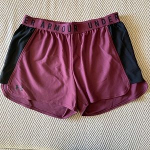 Under Armour burgundy running shorts